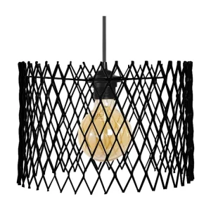 Suspensão TOSEL ASTER metálico cilindro preto D19,5 x H85 cm