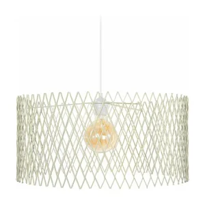 Suspensão TOSEL ASTER metálico cilindro Verde D45 x H84 cm