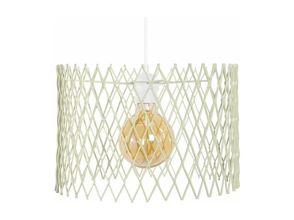 Suspensão TOSEL ASTER metálico cilindro Verde D30 x H80 cm