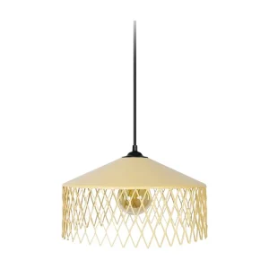 Suspensão TOSEL ASTER metálico cúpula amarelo D33 x H70 cm