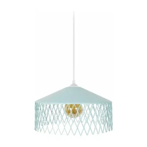 Suspensão TOSEL ASTER metálico cúpula azul D33 x H70 cm