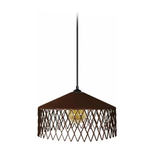 Suspensão TOSEL ASTER metálico cúpula castanho D33 x H70 cm