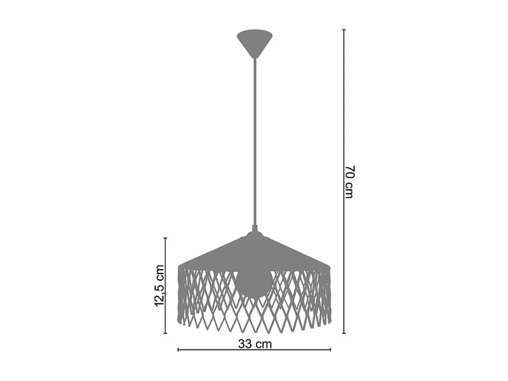 Suspensão TOSEL ASTER metálico cúpula marfim D33 x H70 cm