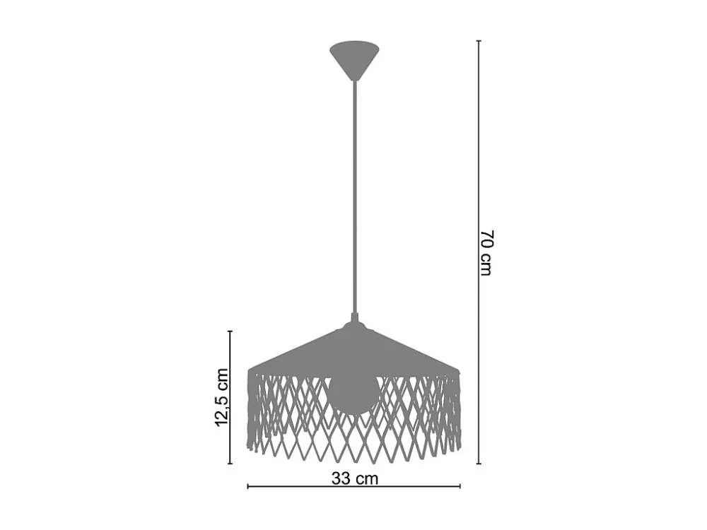 Suspensão TOSEL ASTER metálico cúpula marfim D33 x H70 cm