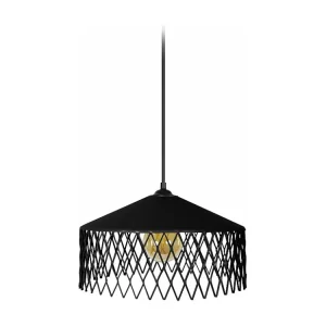 Suspensão TOSEL ASTER metálico cúpula preto D33 x H70 cm