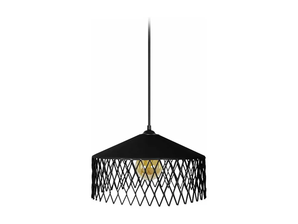 Suspensão TOSEL ASTER metálico cúpula preto D33 x H70 cm