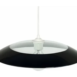 Suspensão TOSEL ASTROIDE vidro cúpula preto D40 x H70 cm