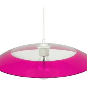 Suspensão TOSEL ASTROIDE vidro cúpula rosa D40 x H70 cm