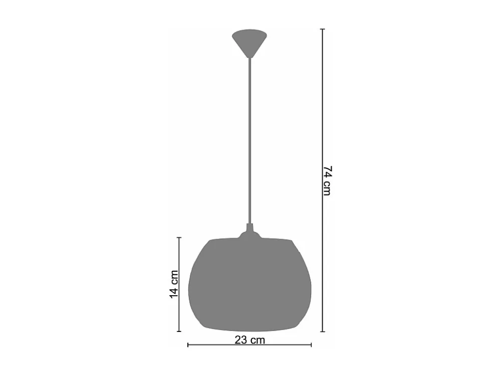 Suspensão TOSEL BANGALORE metálico tigela Dourado D23 x H74 cm