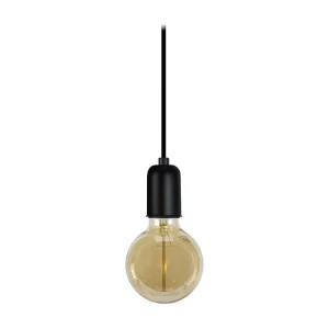 Suspensão TOSEL BAO lâmpada decorativa cilindro preto D9,5 x H80 cm