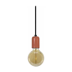 Suspensão TOSEL BAO lâmpada decorativa cilindro castanho D9,5 x H80 cm