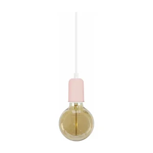 Suspensão TOSEL BAO lâmpada decorativa cilindro rosa D9,5 x H80 cm