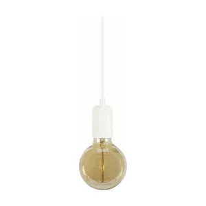 Suspensão TOSEL BAO lâmpada decorativa cilindro branco D9,5 x H80 cm