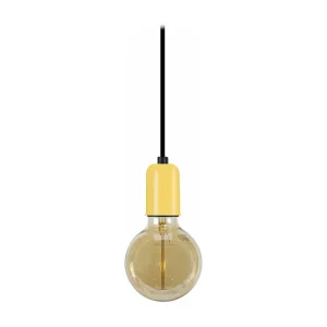 Suspensão TOSEL BAO lâmpada decorativa cilindro Preto amarelo D9,5 x H80 cm