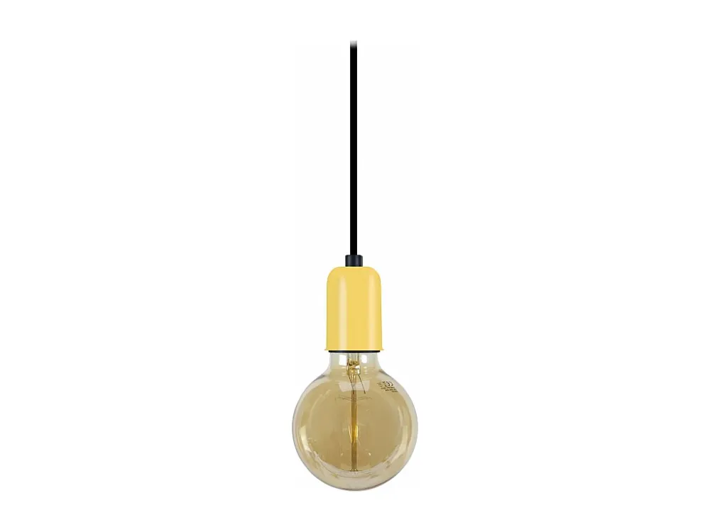 Suspensão TOSEL BAO lâmpada decorativa cilindro Preto amarelo D9,5 x H80 cm