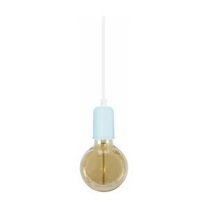 Suspensão TOSEL BAO lâmpada decorativa cilindro azul D9,5 x H80 cm