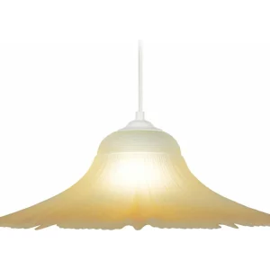 Suspensão TOSEL BARCELONA vidro cúpula âmbar D39 x H70 cm