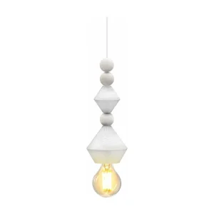 Suspensão TOSEL BOULIER lâmpada decorativa cilindro branco D10 x H60 cm