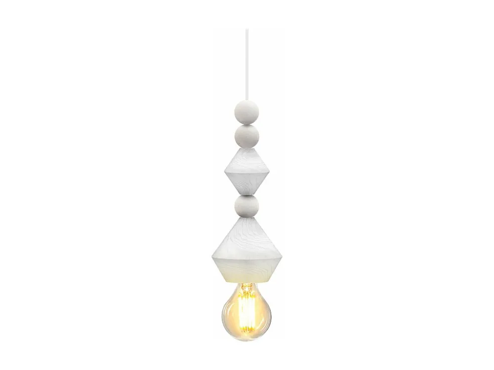 Suspensão TOSEL BOULIER lâmpada decorativa cilindro branco D10 x H60 cm