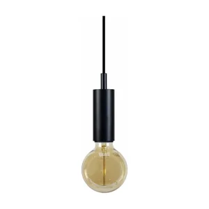 Suspensão TOSEL CAI lâmpada decorativa cilindro preto D9,5 x H80 cm