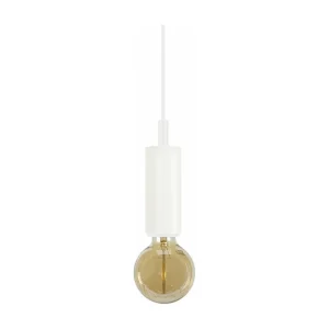 Suspensão TOSEL CAI lâmpada decorativa cilindro branco D9,5 x H80 cm