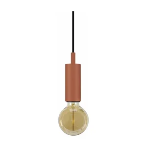 Suspensão TOSEL CAI lâmpada decorativa cilindro castanho D9,5 x H80 cm
