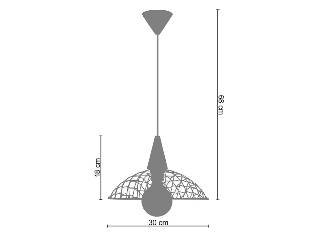 Suspensão TOSEL CANOPUS BOIS metal cúpula bronzeado D30 x H68 cm