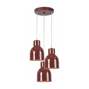 Suspensão TOSEL CARLSON metálico cilindro castanho D30 x H100 cm