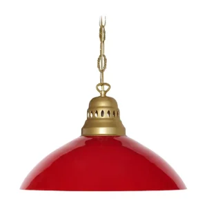 Suspensão TOSEL CLASSIQUE DIVY vidro cúpula vermelho D38 x H88 cm