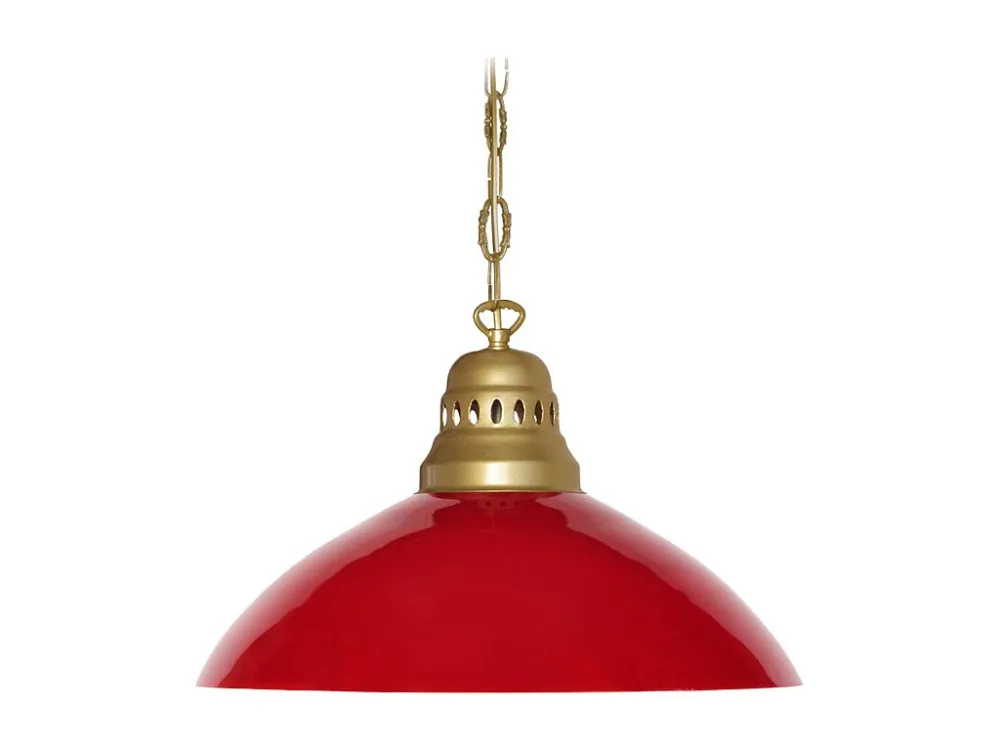 Suspensão TOSEL CLASSIQUE DIVY vidro cúpula vermelho D38 x H88 cm