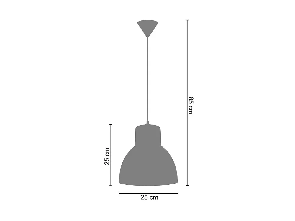 Suspensão TOSEL CLOCHE verreMETAL vidro cúpula laranja D25 x H85 cm