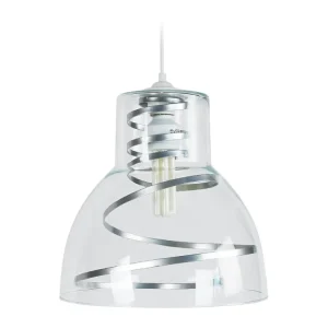 Suspensão TOSEL CLOCHE verreMETAL vidro cúpula alumínio D30 x H90 cm