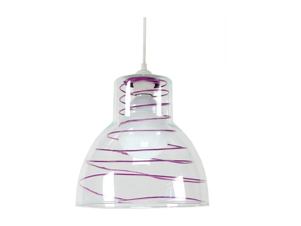 Suspensão TOSEL CLOCHE verreMETAL vidro cúpula roxo D25 x H85 cm