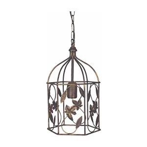 Suspensão TOSEL CLOCHETE vidro cúpula azul-marinho D35 x H80 cm