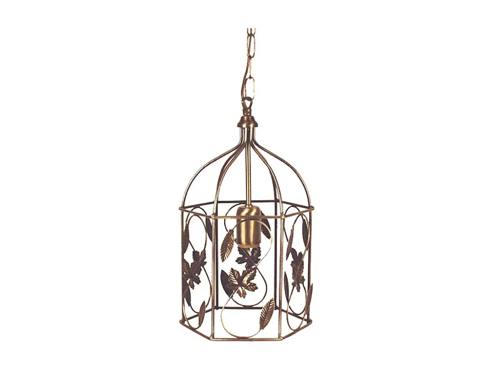 Suspensão TOSEL CLOCHETE vidro cúpula âmbar D35 x H80 cm