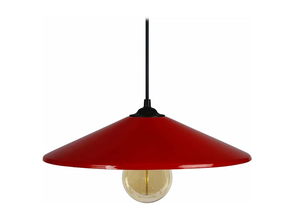 Suspensão TOSEL CONE metálico cônico vermelho D33 x H65 cm