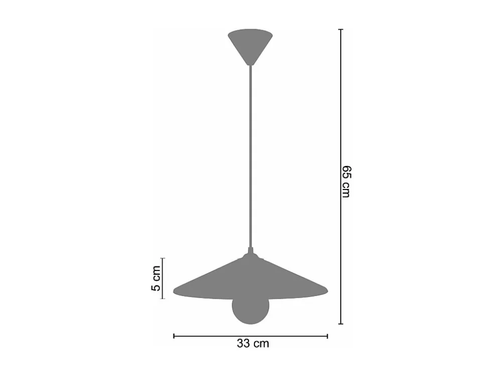 Suspensão TOSEL CONE metálico cônico vermelho D33 x H65 cm