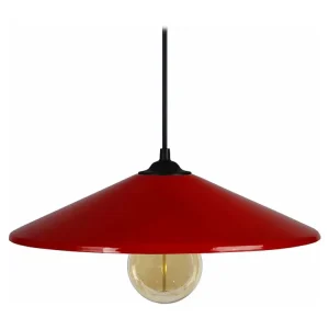 Suspensão TOSEL CONE metálico cônico vermelho D33 x H65 cm