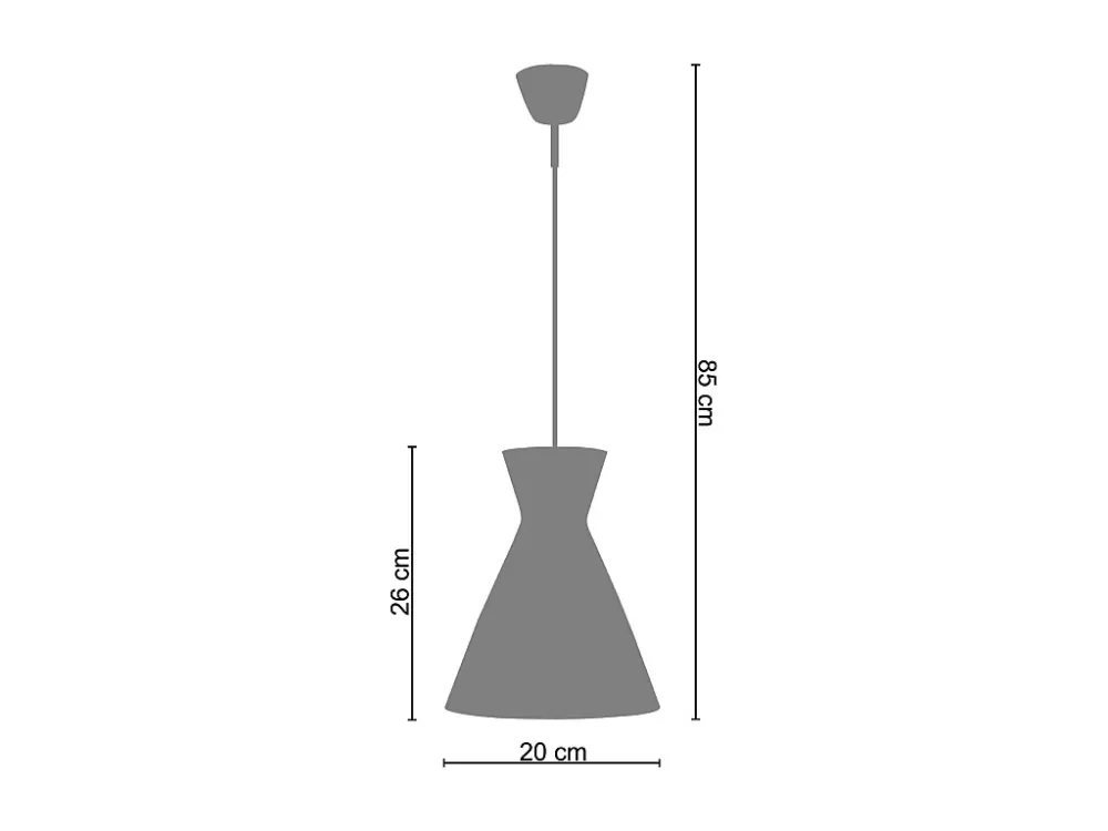 Suspensão TOSEL CONICAL vidro cônico alumínio D20 x H85 cm