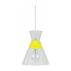 Suspensão TOSEL CONICAL vidro cônico amarelo D20 x H85 cm