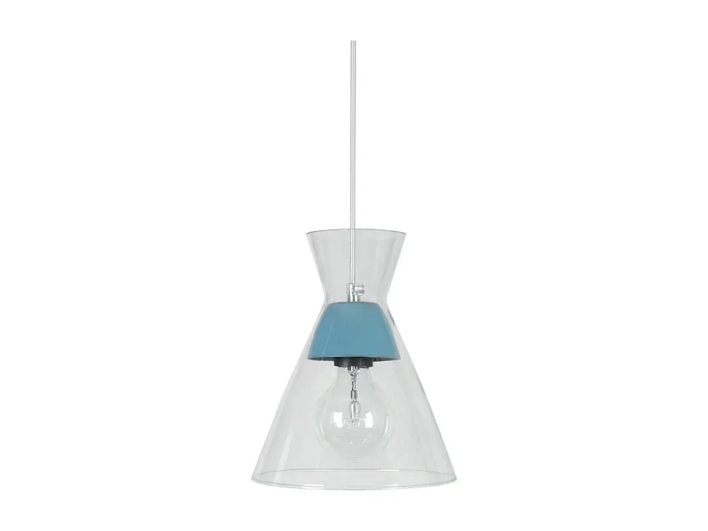 Suspensão TOSEL CONICAL vidro cônico azul D20 x H85 cm