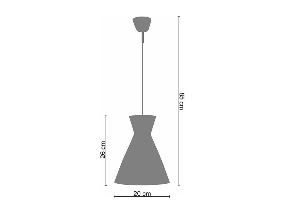 Suspensão TOSEL CONICAL vidro cônico azul obscuro D20 x H85 cm