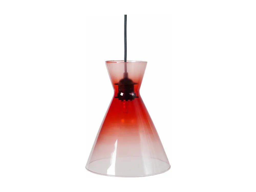Suspensão TOSEL CONICAL vidro cônico carmim D20 x H85 cm