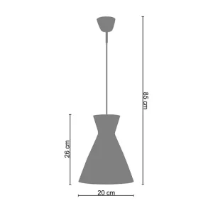Suspensão TOSEL CONICAL vidro cônico castanho D20 x H85 cm