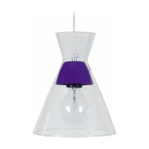 Suspensão TOSEL CONICAL vidro cônico lilás D20 x H85 cm