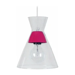 Suspensão TOSEL CONICAL vidro cônico rosa D20 x H85 cm