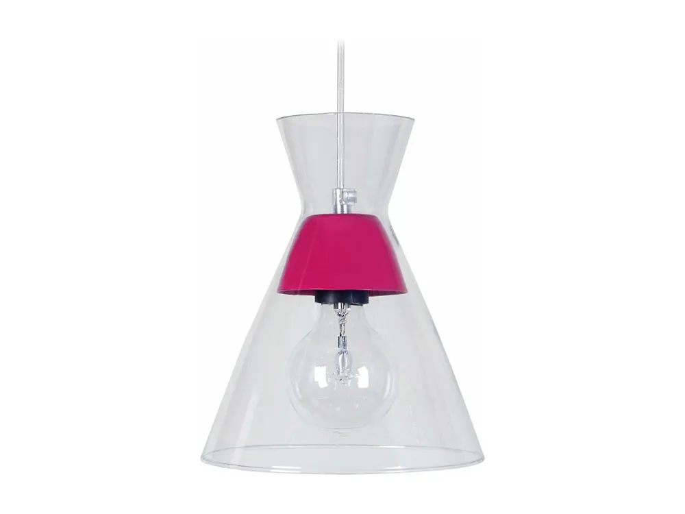 Suspensão TOSEL CONICAL vidro cônico rosa D20 x H85 cm