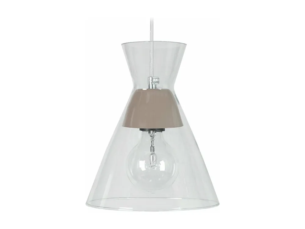 Suspensão TOSEL CONICAL vidro cônico taupe D20 x H85 cm