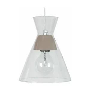 Suspensão TOSEL CONICAL vidro cônico taupe D20 x H85 cm