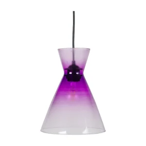 Suspensão TOSEL CONICAL vidro cônico viola D20 x H85 cm